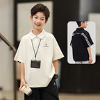 Summer Kids Striped Trim Polo Tee