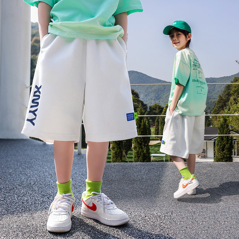 Boys' Summer Cooling Shorts，White Casual Style