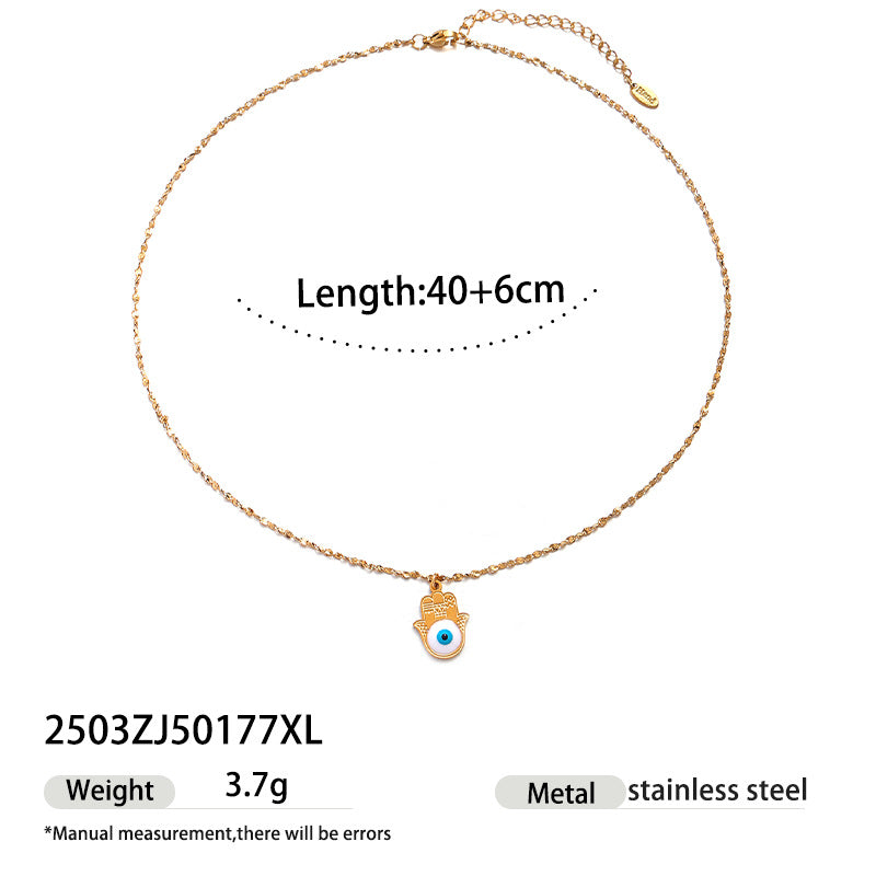 Evil Eye Titanium Steel Pendant Necklace
