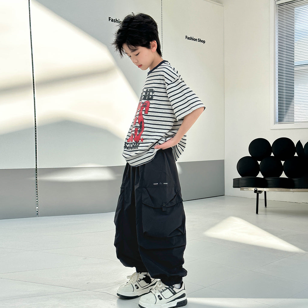 Big Kids Stylish All-Match Thin Big Pocket Boys Cargo Pants