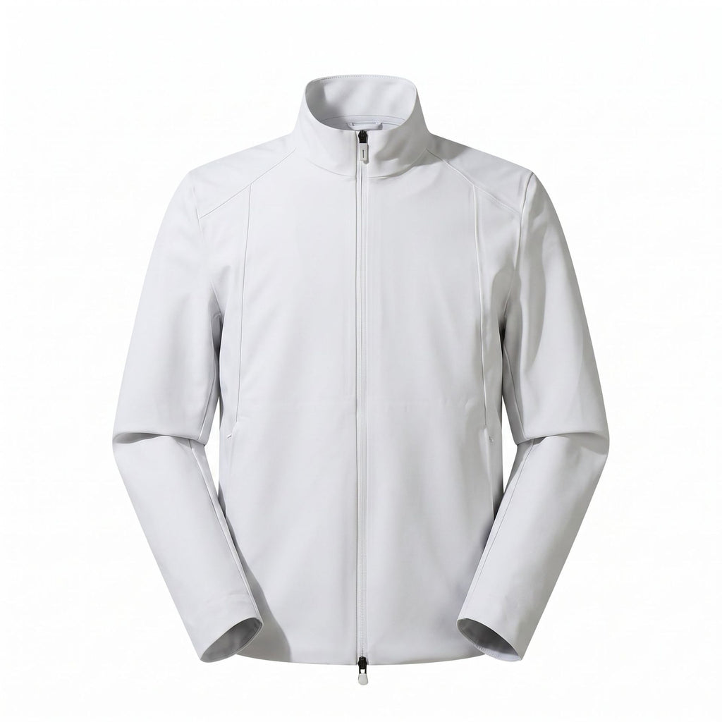 Men Women Stand‑Collar Softshell Jacket Lightweight Windproof Water Resistant Outdoor Business Coat