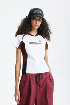 Women's retro sports tailoring color matching short sleeves