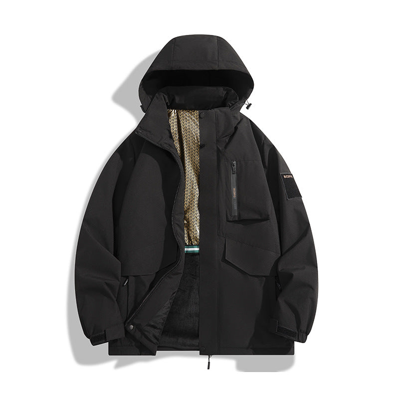 Mountain windproof and waterproof jacket men's and women's large size jacket new outdoor couple mountaineering suit men's single punch jacket