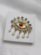 Baroque Pearl Evil Eye Brooch