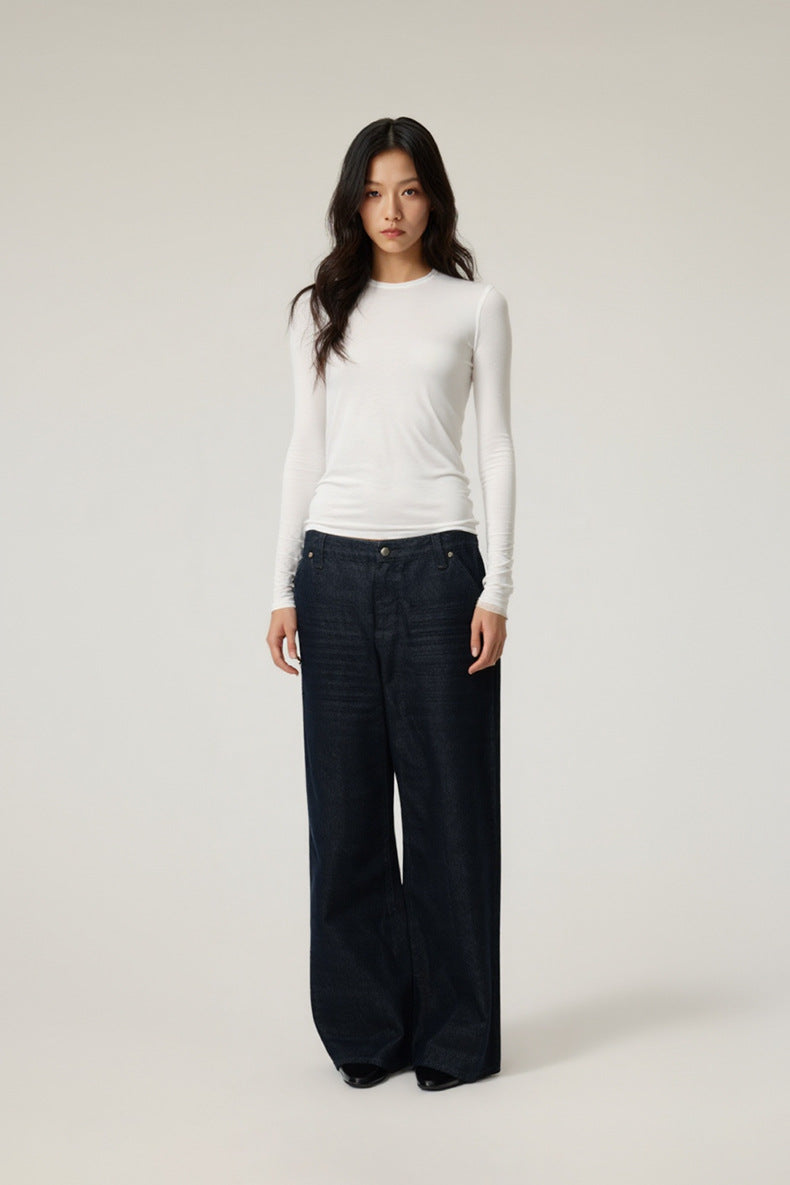 Lenzing TencelTM wool round-neck top