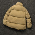 Men's Winter New Down Jacket - High-End Stand Collar Leather-Trim Pockets