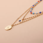 Evil Eye Collarbone Chain Hip Hop Multi-Layer Necklace