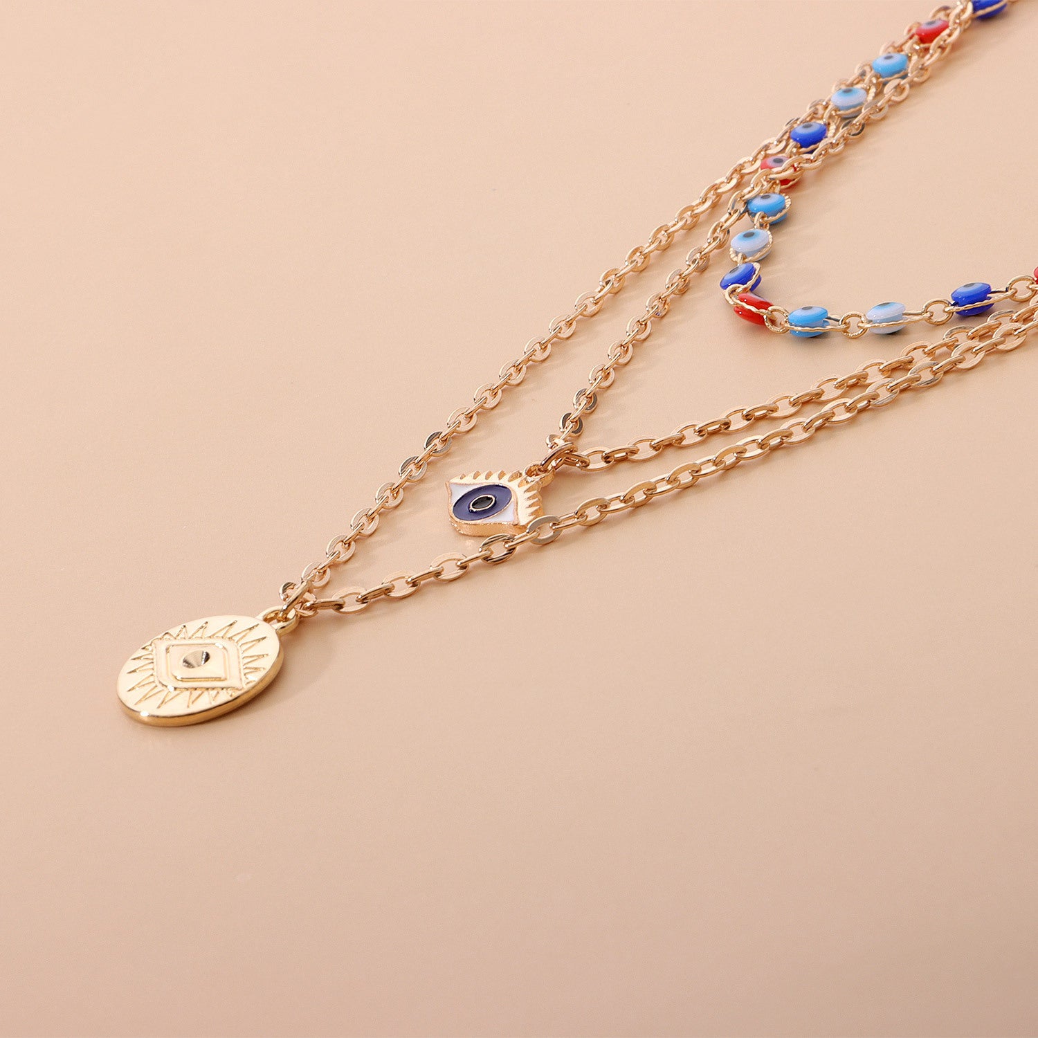 Evil Eye Collarbone Chain Hip Hop Multi-Layer Necklace