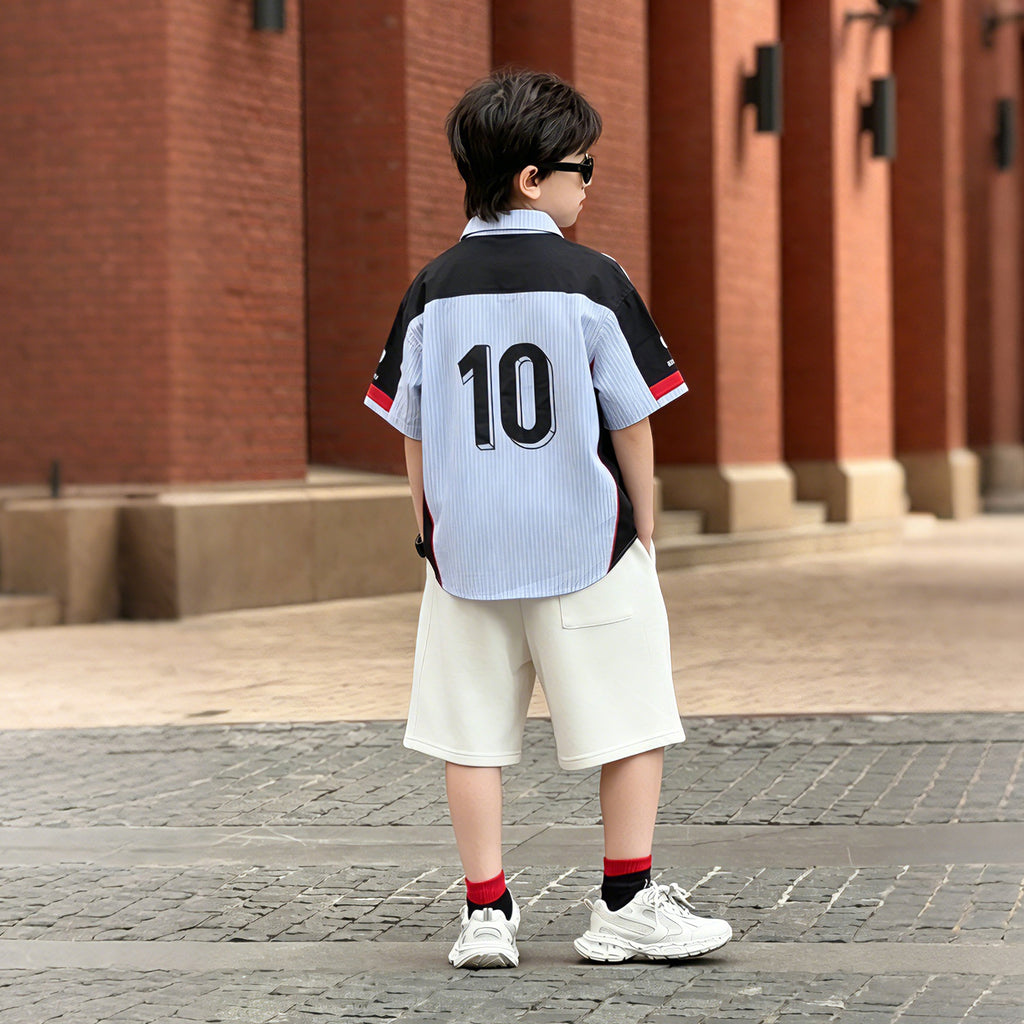 Boys' Lightweight Color-Block Striped Shirt