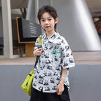 Boys' Pure Cotton Short-Sleeve Panda Shirt