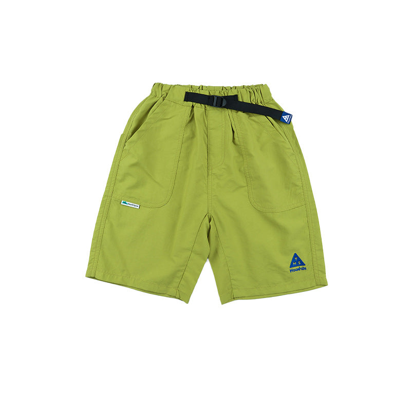 Boys Mountain Style Embroidered Small Logo Versatile Shorts