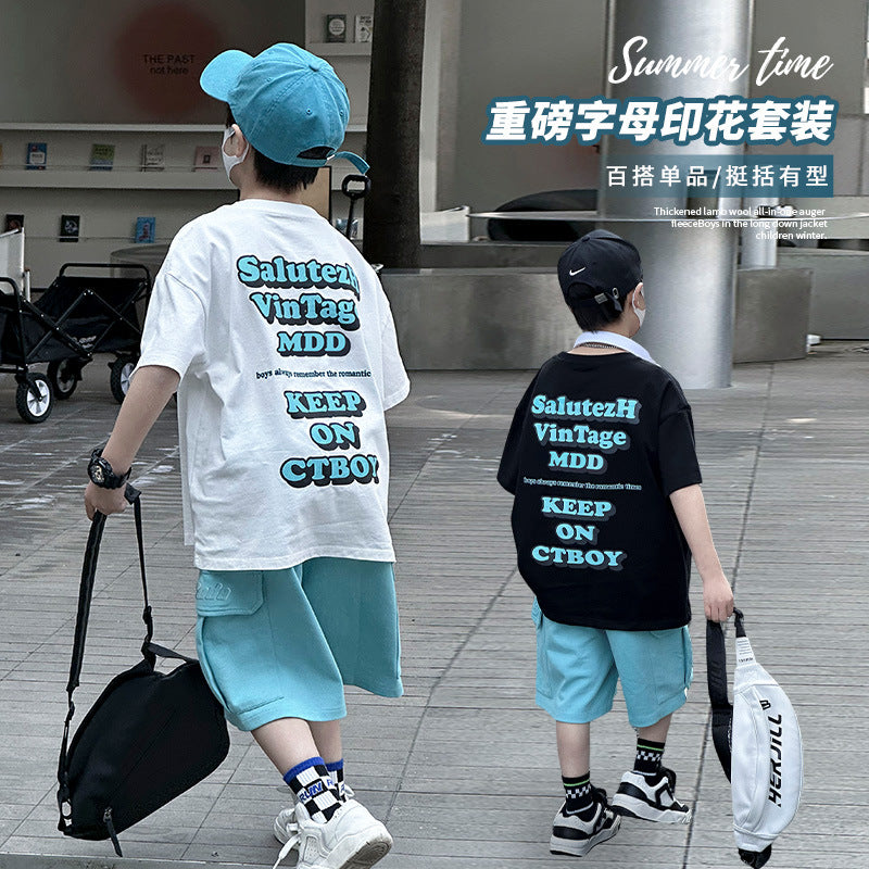Boys' Summer Cooling Short-Sleeve Athletic Two-Piece Set