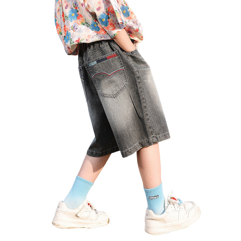 Kids Washed Soft Denim 5" Shorts