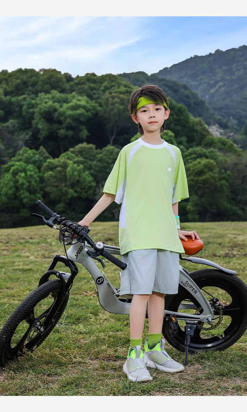 Boys Color Block Cooling Quick-Dry T-Shirt