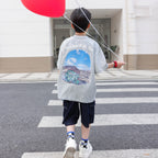 Boys Front Pocket Print Casual T-Shirt