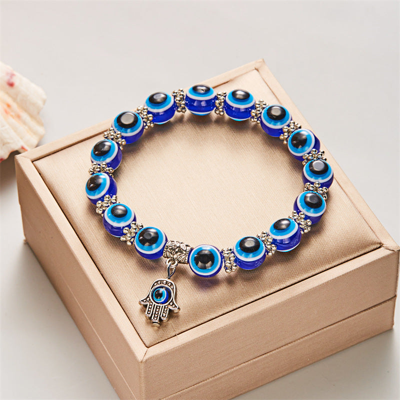 Palm Eye Evil Eye Elastic Beaded Bracelet