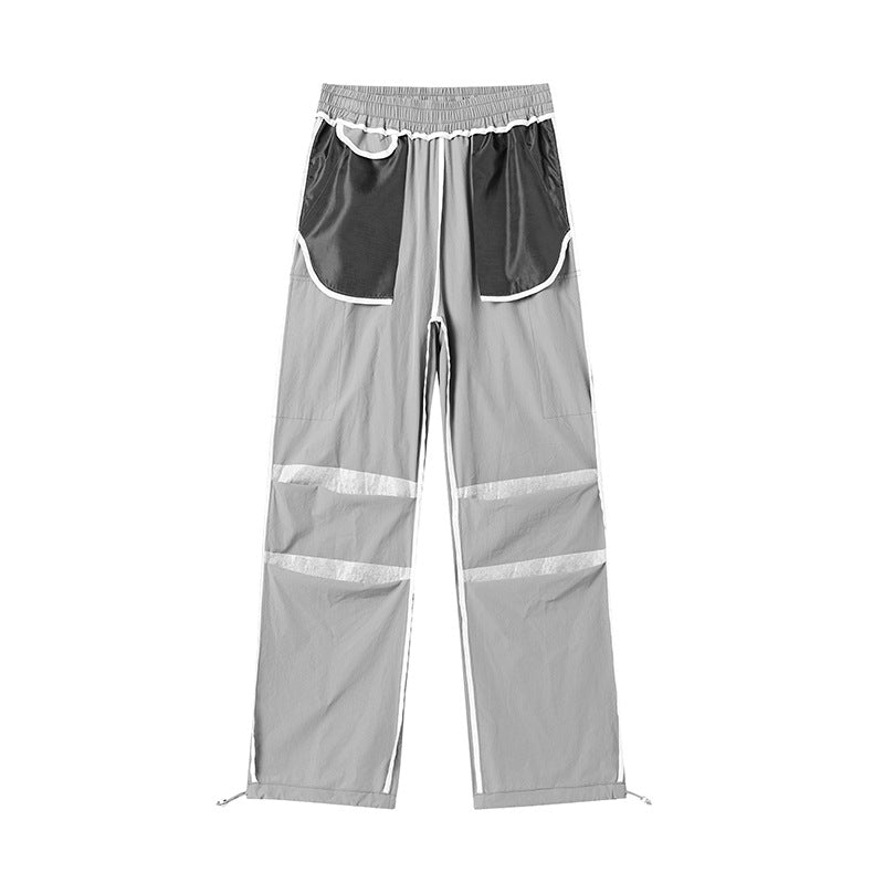 Unisex UPF50+ Ice‑Silk Wide Leg Cargo Pants, Water‑Repellent Quick‑Dry Drapy Summer Paratrooper Trousers