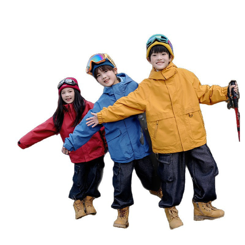 Panda round DuPont three-proof children's outdoor charge jacket three-in-one