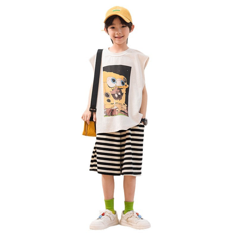 Boys' Sleeveless Two-Piece Summer Outfit