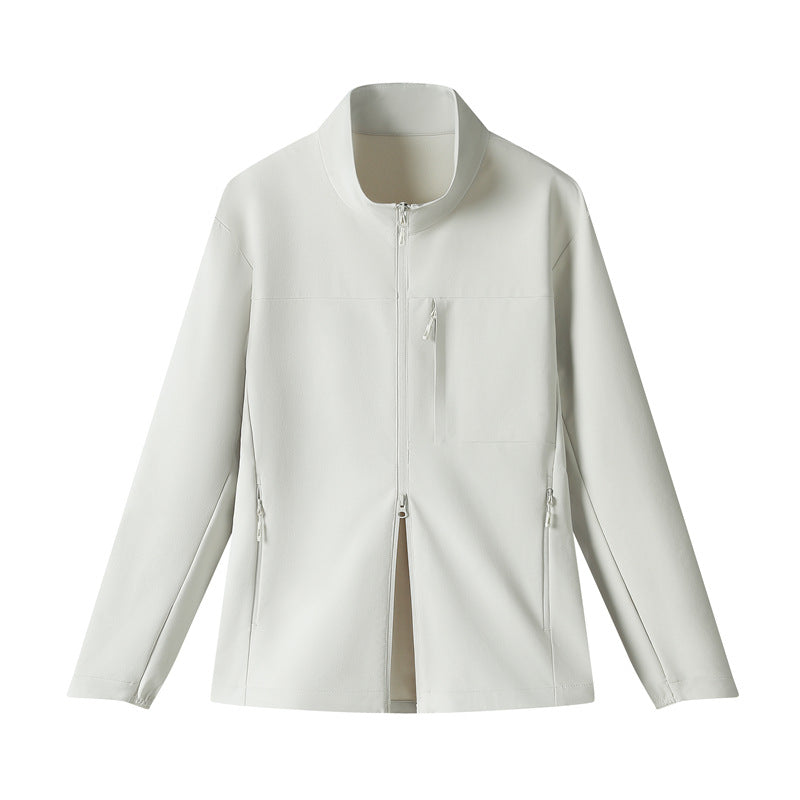 Unisex Stand‑Collar Softshell Jacket Lightweight Outdoor Commuter Outerwear for Men Women