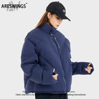 American-Style Winter Solid Color Puffer Jacket Unisex Thickened Loose Fit Couple Coat
