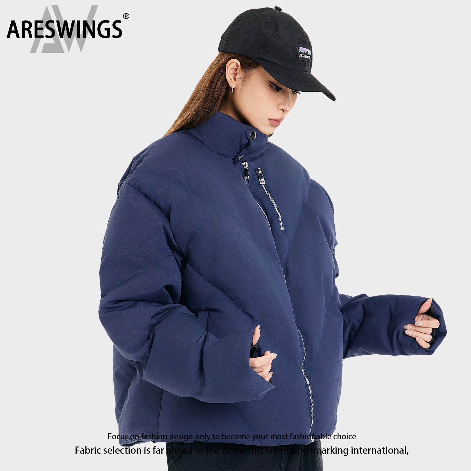 American-Style Winter Solid Color Puffer Jacket Unisex Thickened Loose Fit Couple Coat