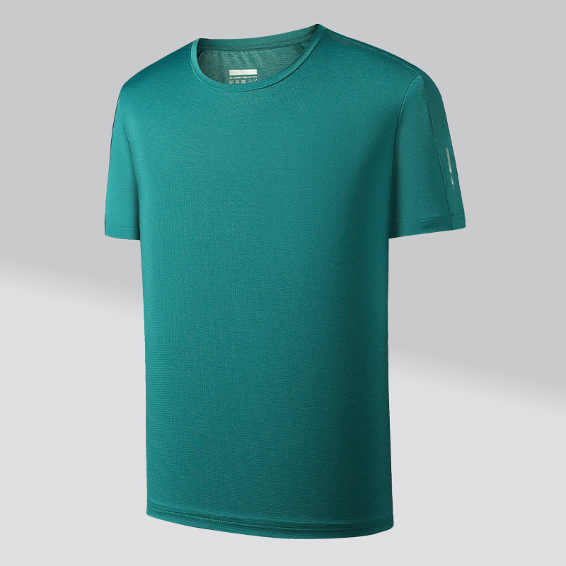 Men's Ice‑Silk Quick Dry Outdoor T‑Shirt Summer Loose Short Sleeve Tee
