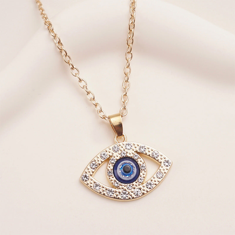 Blue Micro-Pavé Zircon Evil Eye Necklace
