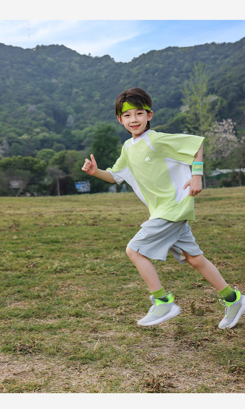 Boys Color Block Cooling Quick-Dry T-Shirt