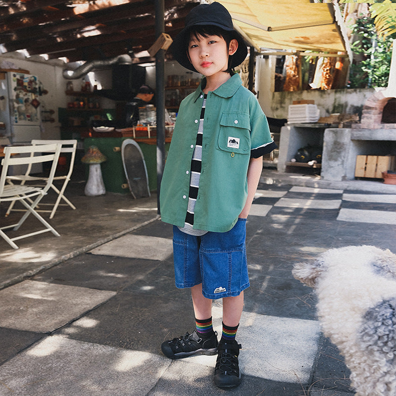 Boys' Short-Sleeve Outdoor-Style Shirt