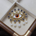 Baroque Pearl Evil Eye Brooch