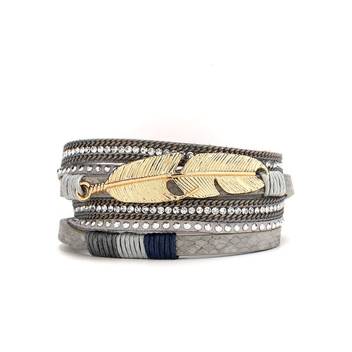 Brezin Locks Multi-Feather Bracelet