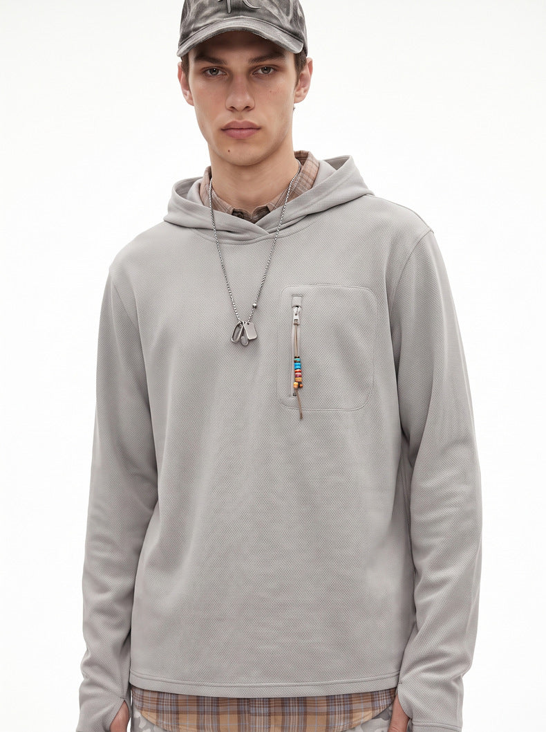 Unisex Lightweight Outdoor Hoodie with Zippered Pockets