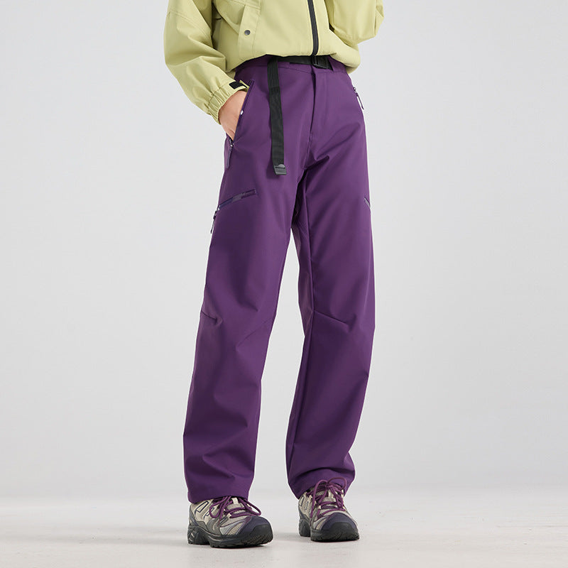 Unisex 3‑in‑1 Zip‑Off Hiking Pants, Detachable Fleece Lined Windproof Waterproof Outdoor Trousers