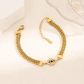 18K gold-plated zircon evil eye bracelet stainless steel jewelry