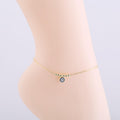 Turkish Evil Eye Silver Anklet