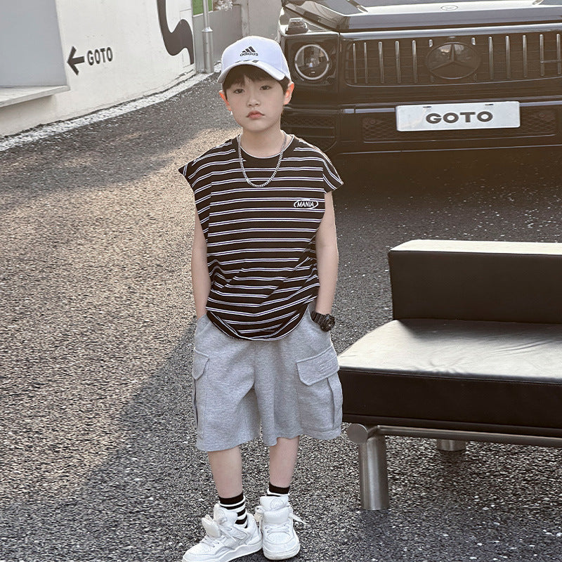 Striped Cotton Boys Summer Sleeveless Vest