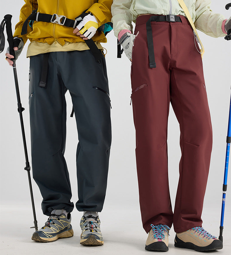 Unisex 3‑in‑1 Zip‑Off Hiking Pants, Detachable Fleece Lined Windproof Waterproof Outdoor Trousers