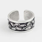 Evil Eye Ring with Adjustable Open Band
