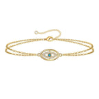 18K Gold Plated Stainless Steel Devil's Eye Bracelet Women Zircon Turquoise Fashion Jewelry
