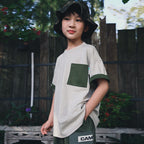 Mountain Style Versatile Color Block Pocket Short Sleeve T-shirt