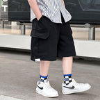 Campus-Style Cargo Shorts Mid-to-Older Kids' Knee-Length Shorts