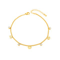 Trendy zircon evil eye anklet, colorfast