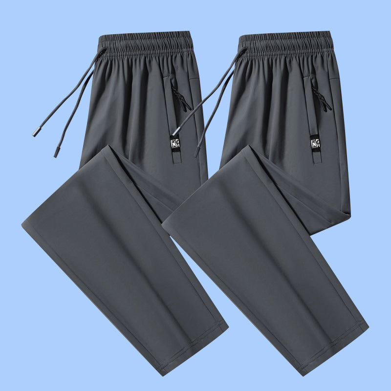 Unisex Ice Silk Quick Dry Sweatpants, Summer Thin Breathable Outdoor Running Pants