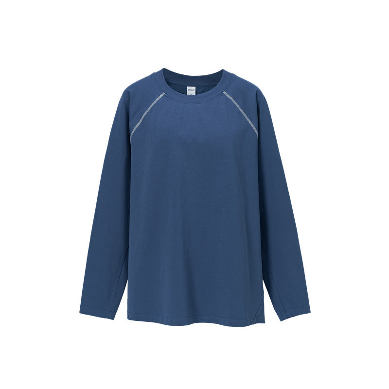 American Sport Contrast Hassel Stitch Raglan Long Sleeve Tee