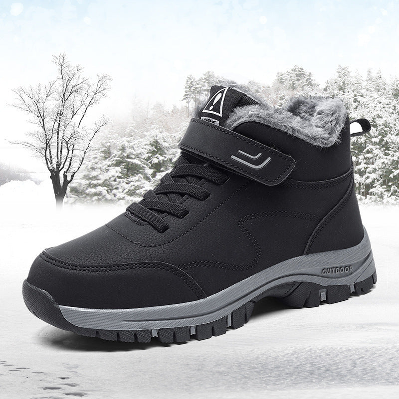 Winter Unisex Men's Snow Boots - Fleece-Lined Thickened Warm Mid-Calf High-Top