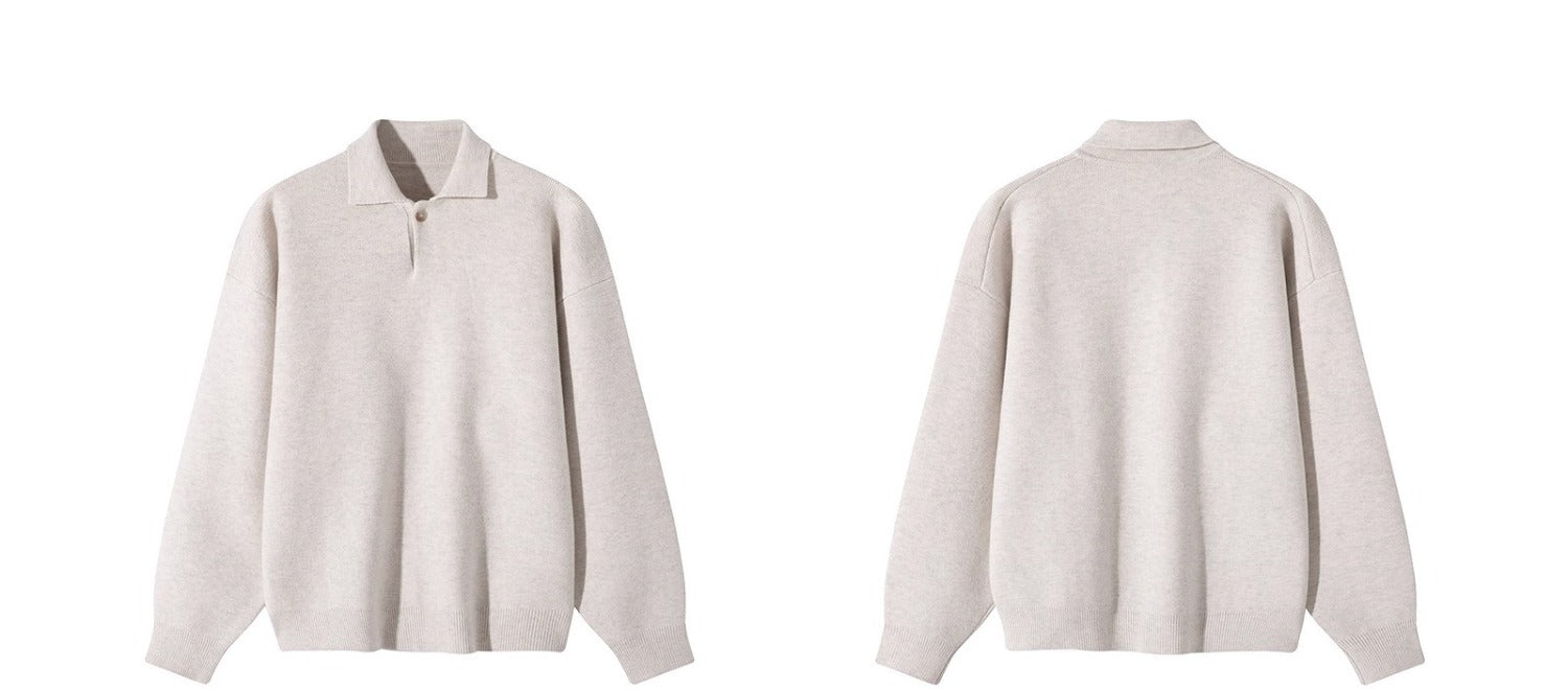 New Autumn/Winter Vintage Seagull Collar Thickened Warm Men's Knit Sweater Top