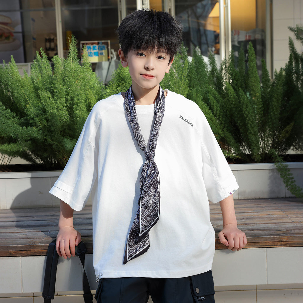 New Boys' Pure Cotton Letter T-Shirt