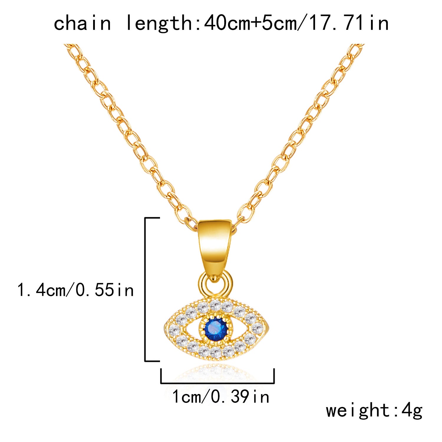 Diamond-encrusted Evil Eye Pendant Necklace