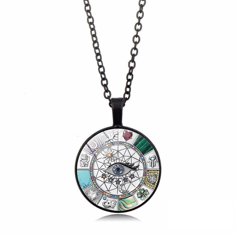 Amulet Magic Lucky Symbol Evil Eye Pendant Necklace